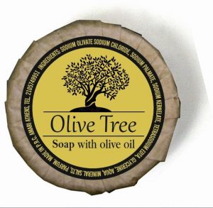 Olive Tree σαπούνι ελαιόλαδου στρογγυλό 15γρ σε οικολογικό χαρτί