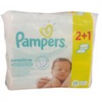 PAMPERS baby wipes 56τεμ 2+1